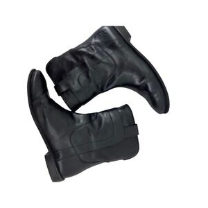 Frye Black Leather Ankle Boots